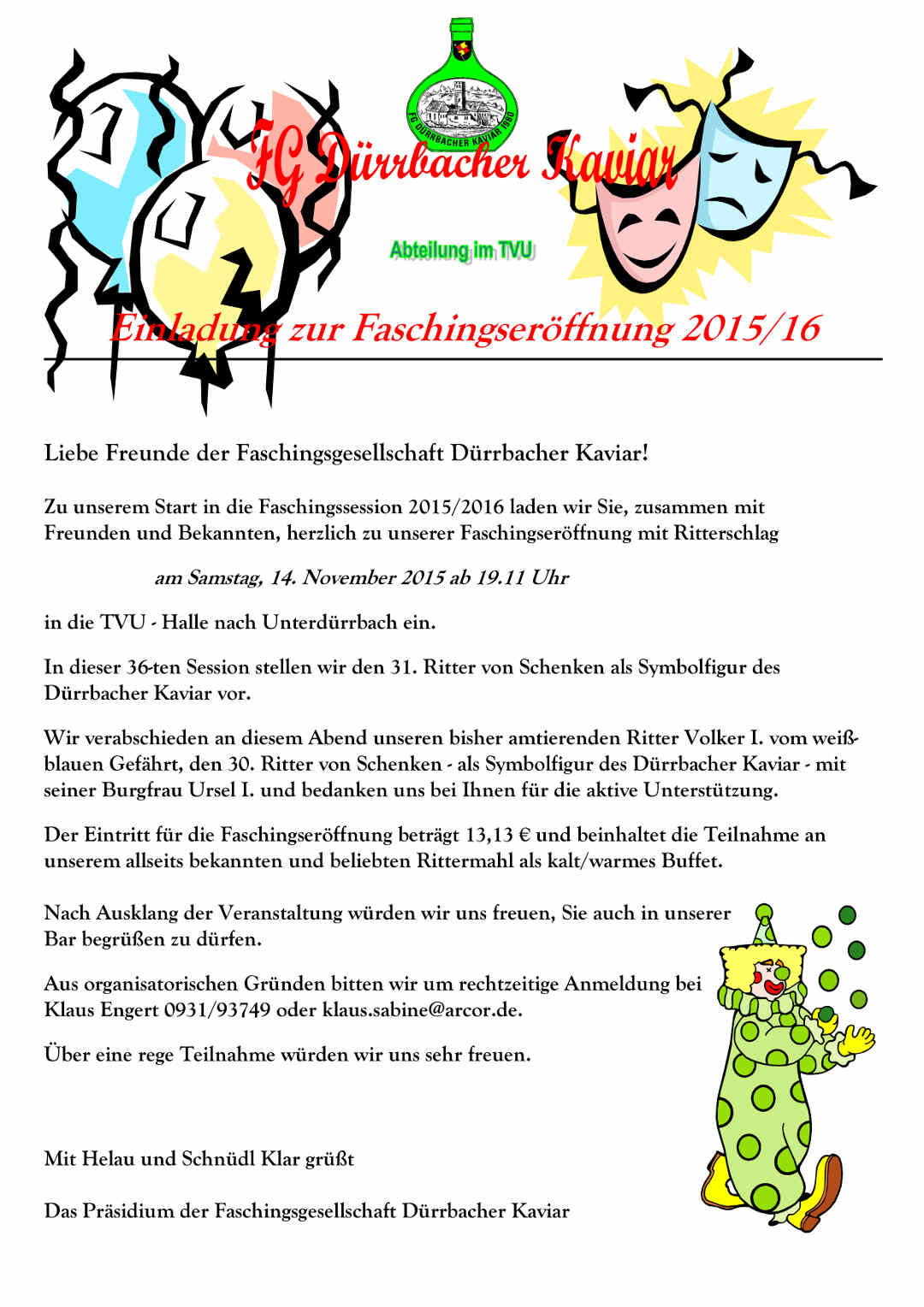 Unsere Faschingseröffnung