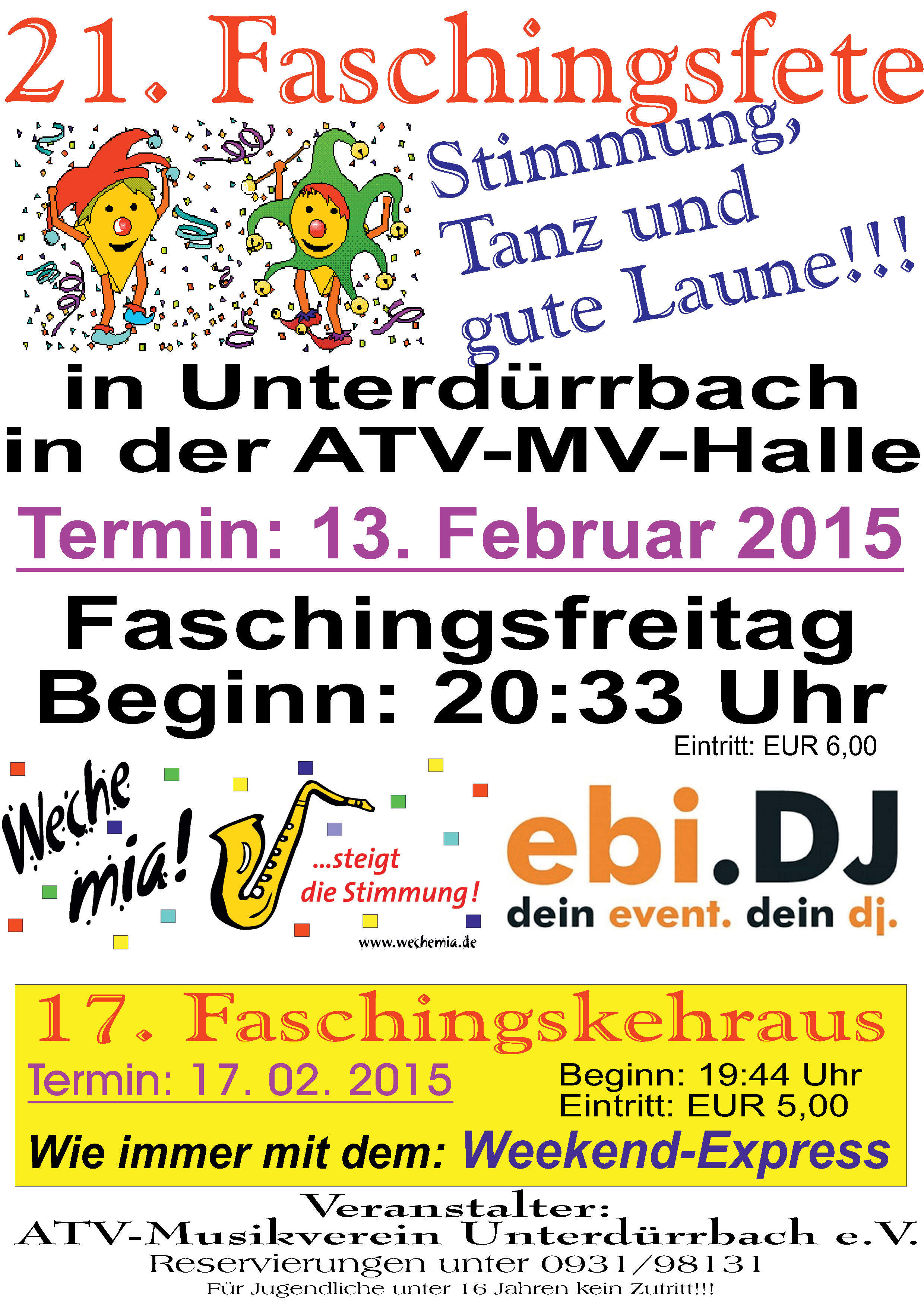 Faschingsfete des ATV-Musikvereins